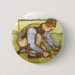 Vincent van Gogh - Boy Cutting Grass with Sickle 6 Cm Round Badge
