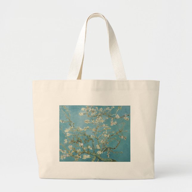 Vincent Van Gogh Branches of Almond Tree Large Tote Bag (Front)