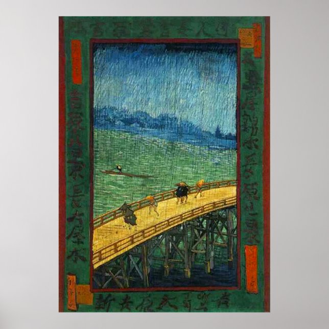Vincent van Gogh Bridge in Rain (after Hiroshige) Poster (Front)