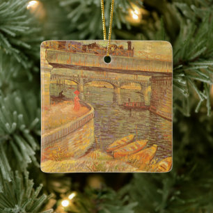 Vincent van Gogh Bridges Across the Seine Asnieres Ceramic Tree Decoration