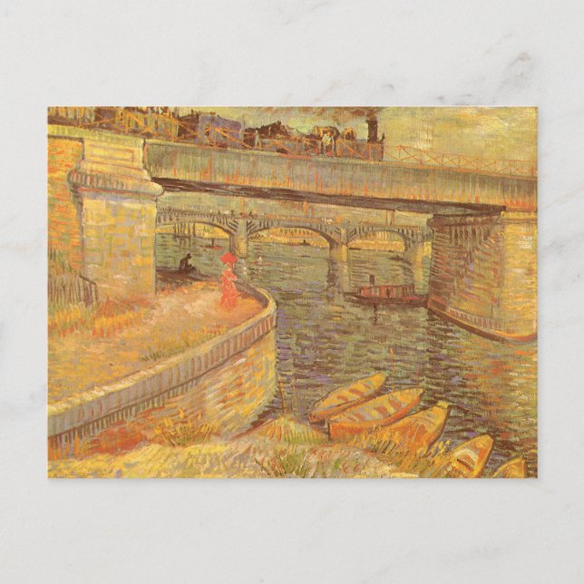 Vincent van Gogh Bridges Across the Seine Asnieres Postcard (Front)