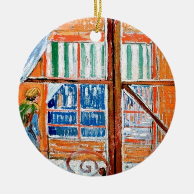 Vincent Van Gogh - Butchers Shop From A Window Ceramic Ornament (Front)