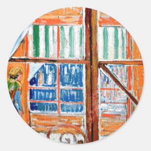 Vincent Van Gogh - Butchers Shop From A Window Classic Round Sticker
