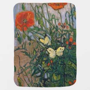Vincent van Gogh - Butterflies and Poppies Baby Blanket