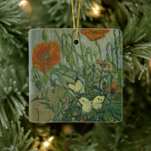 Vincent van Gogh - Butterflies and Poppies Ceramic Ornament