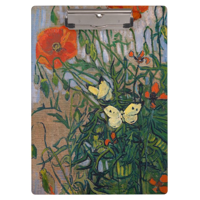 Vincent van Gogh - Butterflies and Poppies Clipboard (Front)