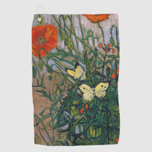 Vincent van Gogh - Butterflies and Poppies Golf Towel
