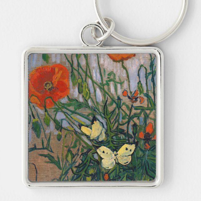 Vincent van Gogh - Butterflies and Poppies Key Ring (Front)