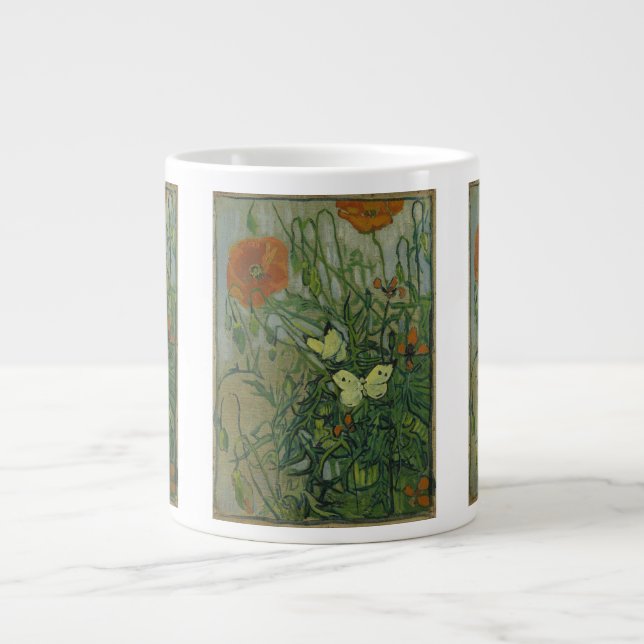Vincent van Gogh - Butterflies and Poppies Large Coffee Mug (Front)