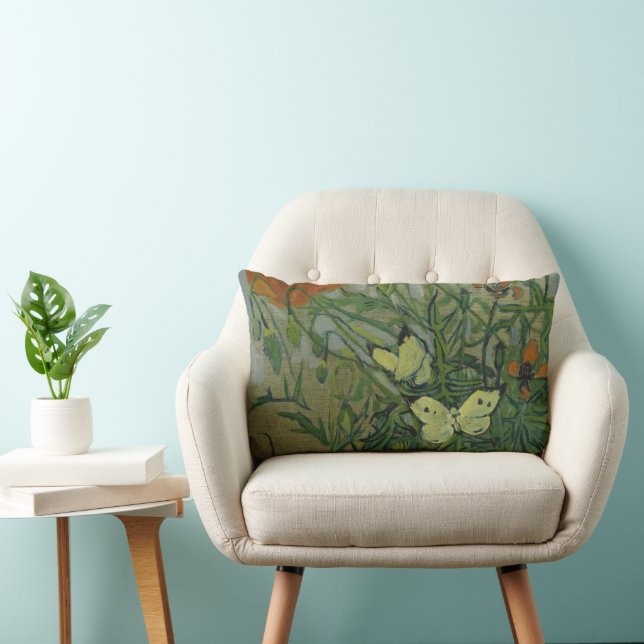 Vincent van Gogh - Butterflies and Poppies Lumbar Cushion (Chair)