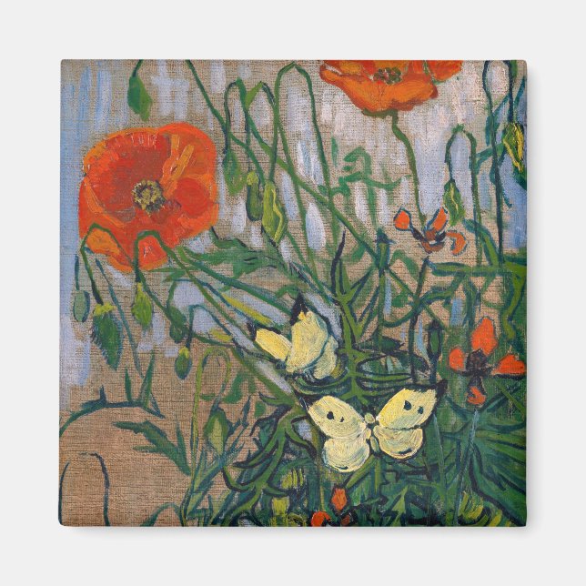 Vincent van Gogh - Butterflies and Poppies Magnet (Front)