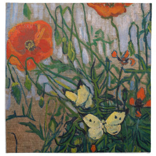 Vincent van Gogh - Butterflies and Poppies Napkin