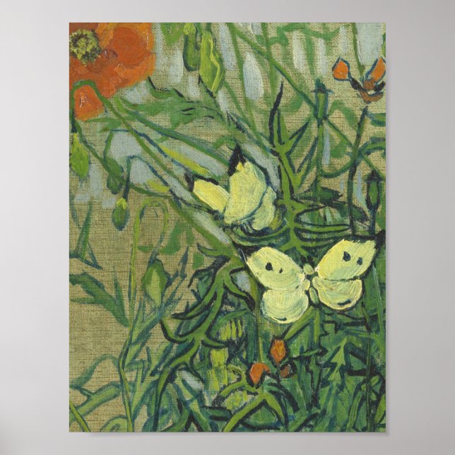 Vincent Van Gogh - Butterflies and poppies Poster (Front)