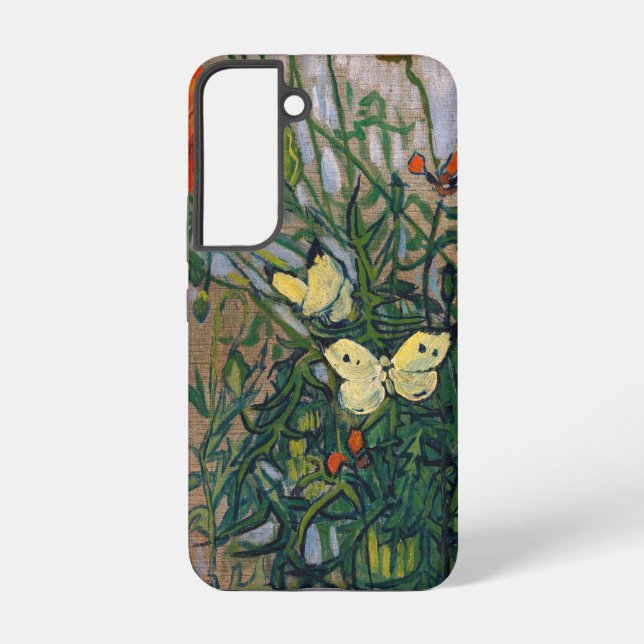 Vincent van Gogh - Butterflies and Poppies Samsung Galaxy S22 Case (Back)