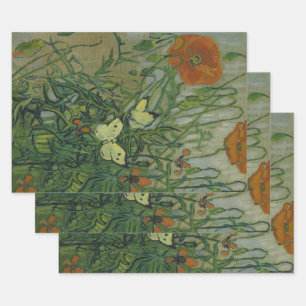 Vincent van Gogh - Butterflies and Poppies Wrapping Paper Sheet