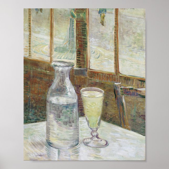 Vincent Van Gogh Cafe Table with Absinthe Poster (Front)