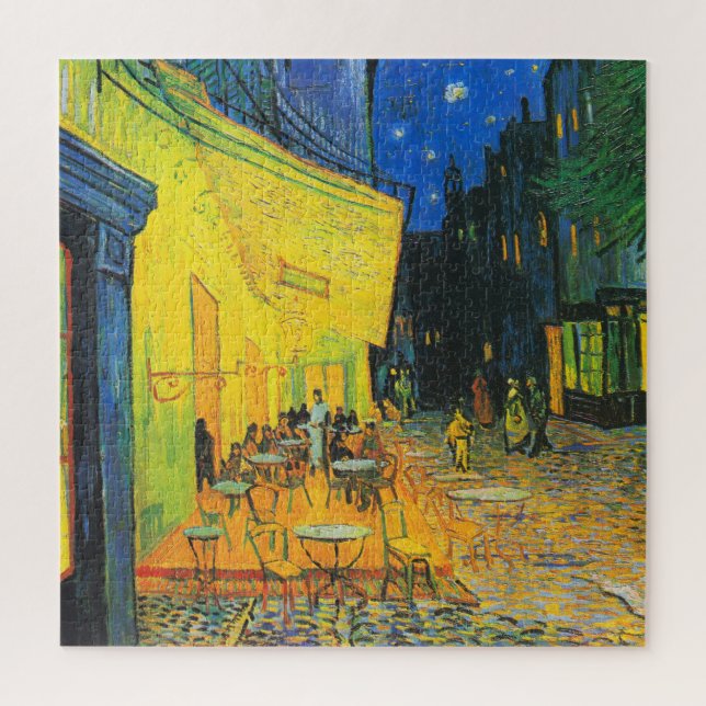 Vincent Van Gogh Cafe Terrace At Night Fine Art Jigsaw Puzzle (Vertical)