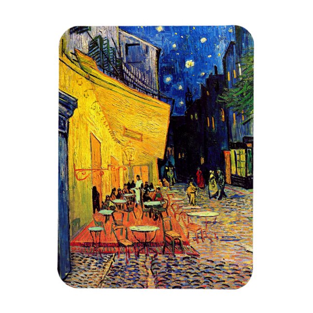 Vincent Van Gogh - Cafe Terrace At Night Fine Art Magnet (Vertical)