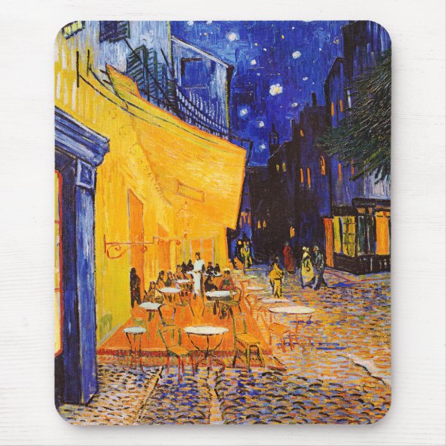 Vincent van Gogh Cafe Terrace at Night Fine Art Mouse Pad (Front)
