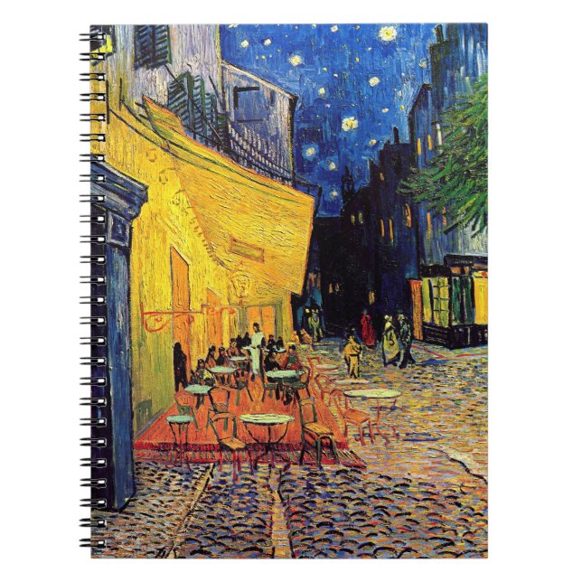 Vincent Van Gogh - Cafe Terrace At Night Fine Art Notebook (Front)