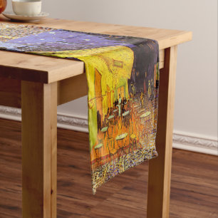 Vincent Van Gogh Cafe Terrace At Night Fine Art Short Table Runner