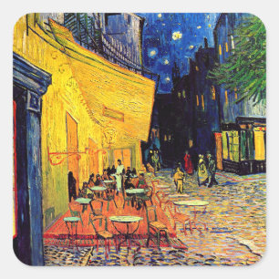 Vincent Van Gogh - Cafe Terrace At Night Fine Art Square Sticker