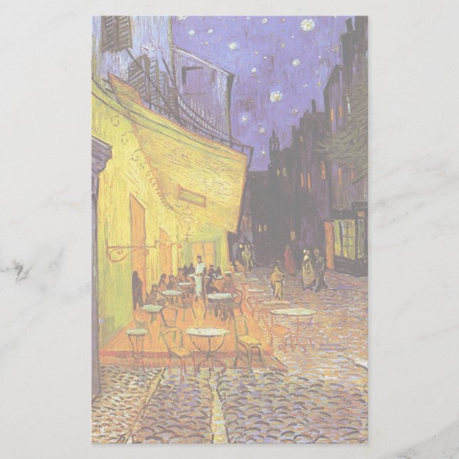 Vincent Van Gogh Cafe Terrace At Night Fine Art Stationery (Front)