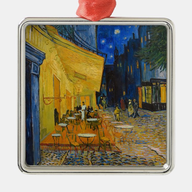 Vincent van Gogh - Cafe Terrace at Night Metal Ornament (Front)