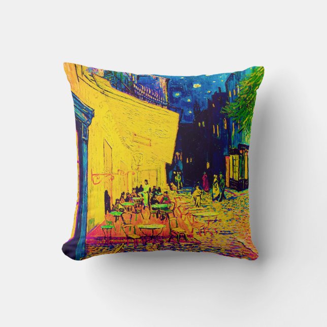 Vincent Van Gogh - Cafe Terrace At Night Pop Art Cushion (Front)