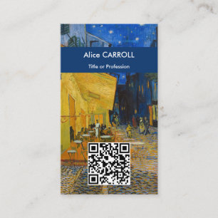 Vincent van Gogh - Cafe Terrace at Night - QR Code Business Card