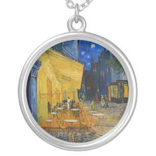 Vincent van Gogh - Cafe Terrace at Night Silver Plated Necklace