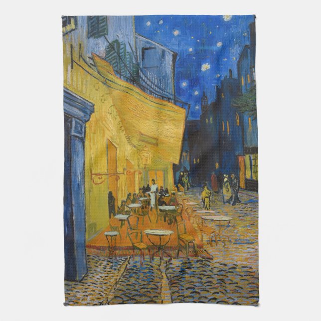Vincent van Gogh - Cafe Terrace at Night Tea Towel (Vertical)