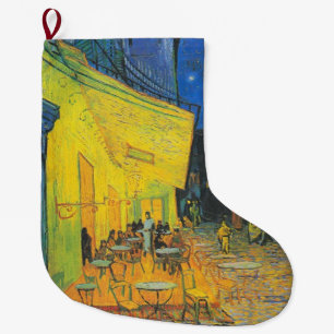 Vincent Van Gogh Cafe Terrace Masterpiece Large Christmas Stocking