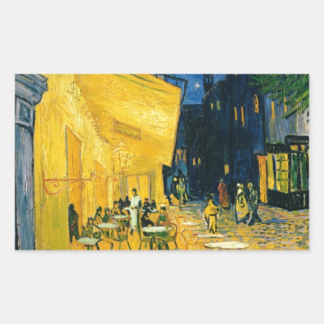 Vincent van Gogh | Cafe Terrace, Place du Forum Rectangular Sticker (Front)