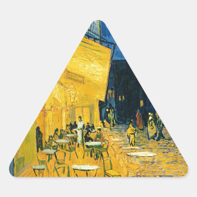 Vincent van Gogh | Cafe Terrace, Place du Forum Triangle Sticker (Front)