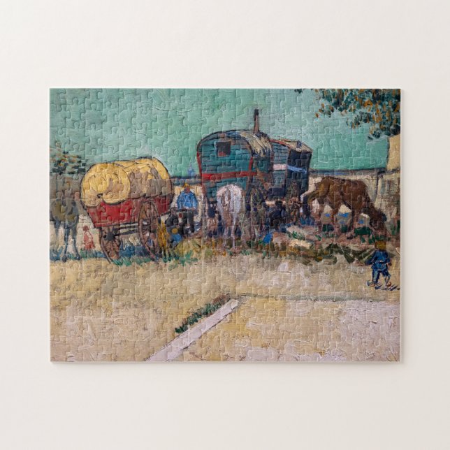 Vincent Van Gogh - Caravans, Gypsy Camp near Arles Jigsaw Puzzle (Horizontal)