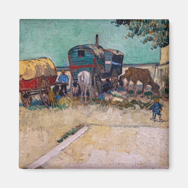 Vincent Van Gogh - Caravans, Gypsy Camp near Arles Magnet (Front)