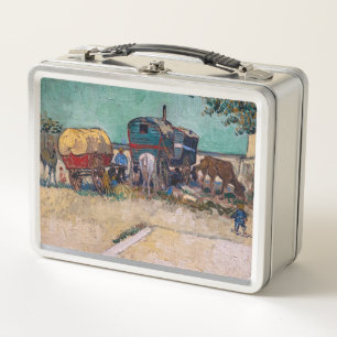 Vincent Van Gogh - Caravans, Gypsy Camp near Arles Metal Lunch Box