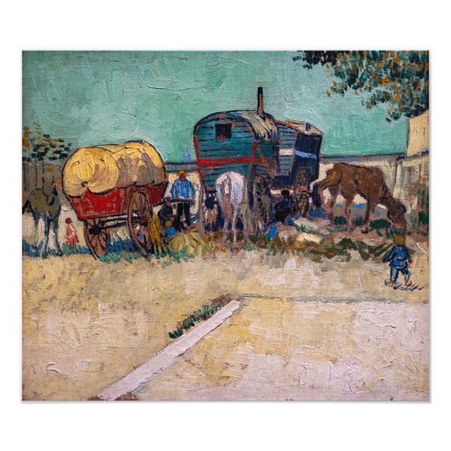 Vincent Van Gogh - Caravans, Gypsy Camp near Arles Photo Print (Front)