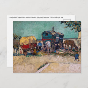 Vincent Van Gogh - Caravans, Gypsy Camp near Arles Postcard
