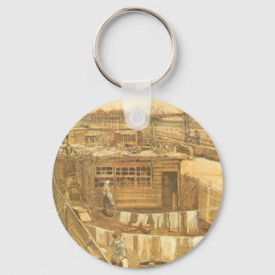 Vincent van Gogh - Carpenter's Yard and Laundry Key Ring