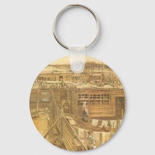 Vincent van Gogh - Carpenter's Yard and Laundry Key Ring