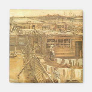 Vincent van Gogh - Carpenter's Yard and Laundry Magnet