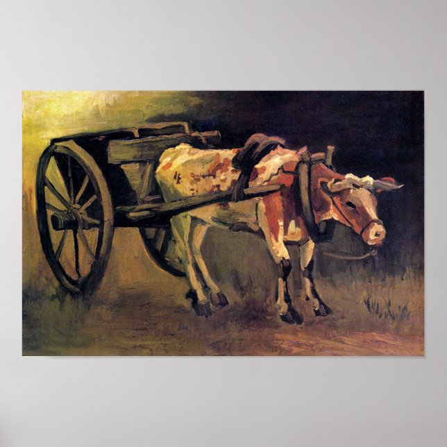 Vincent Van Gogh - Cart With Red And White Ox Poster (Front)
