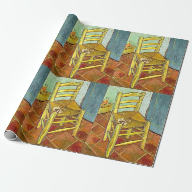 Vincent Van Gogh Chair with Pipe Wrapping Paper (Unrolled)