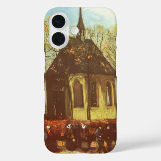 Vincent van Gogh - Chapel at Nuenen, Churchgoers iPhone 16 Case