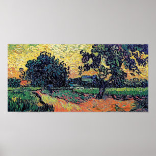 Vincent Van Gogh - Chateau Of Auvers At Sunset Poster