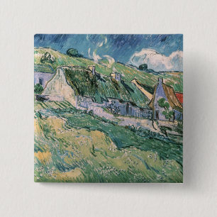 Vincent van Gogh Cottages at Auvers-sur-Oise 15 Cm Square Badge
