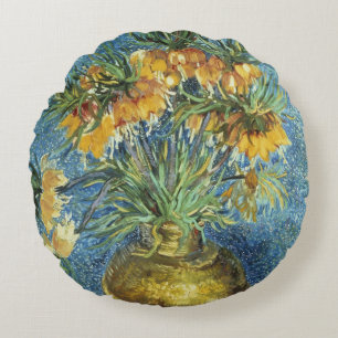 Vincent van Gogh Crown Imperial Fritillaries Round Cushion