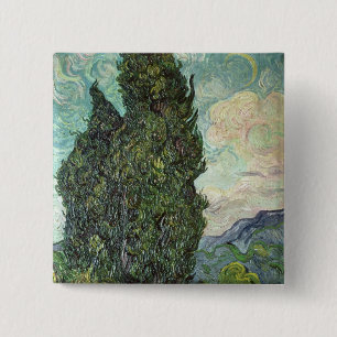 Vincent van Gogh Cypresses, 1889 15 Cm Square Badge